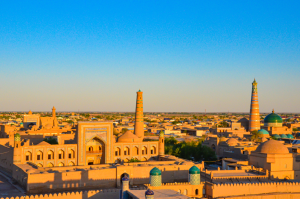 Khiva: vista dalla torre di guardia della fortezza Kuhna Ark